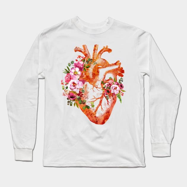 Human Heart Long Sleeve T-Shirt by erzebeth